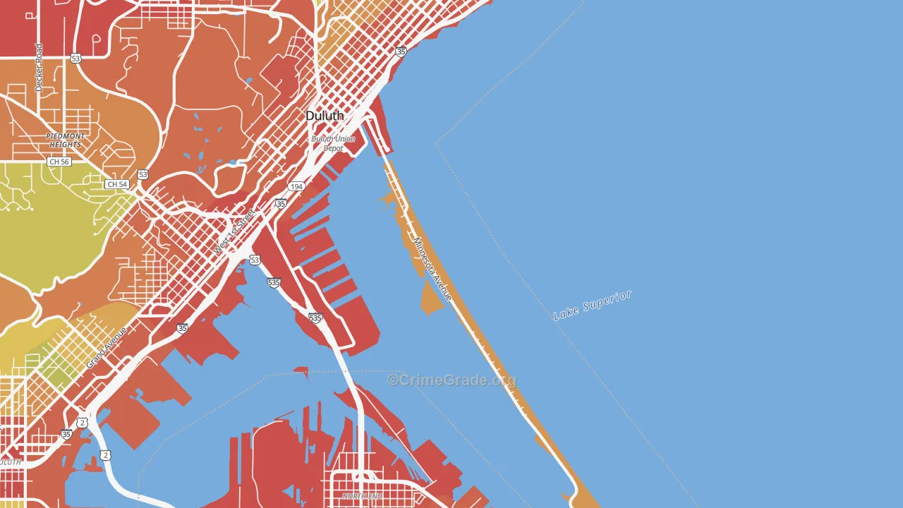 55802, MN Map of Theft Rates