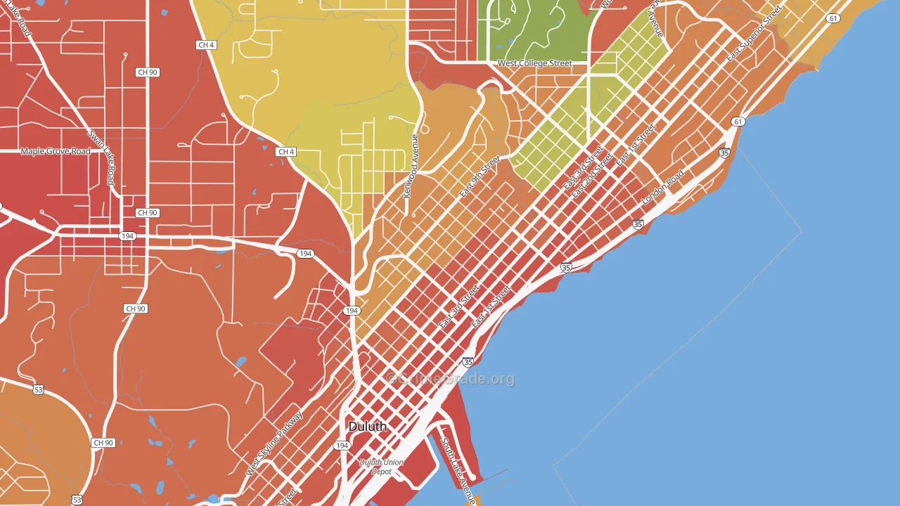 55805, MN Map of Theft Rates
