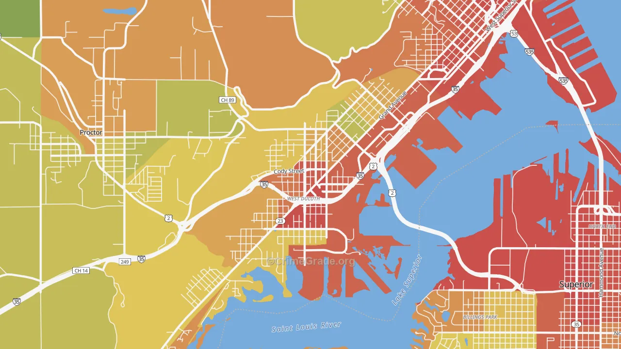 55807, MN Map of Theft Rates