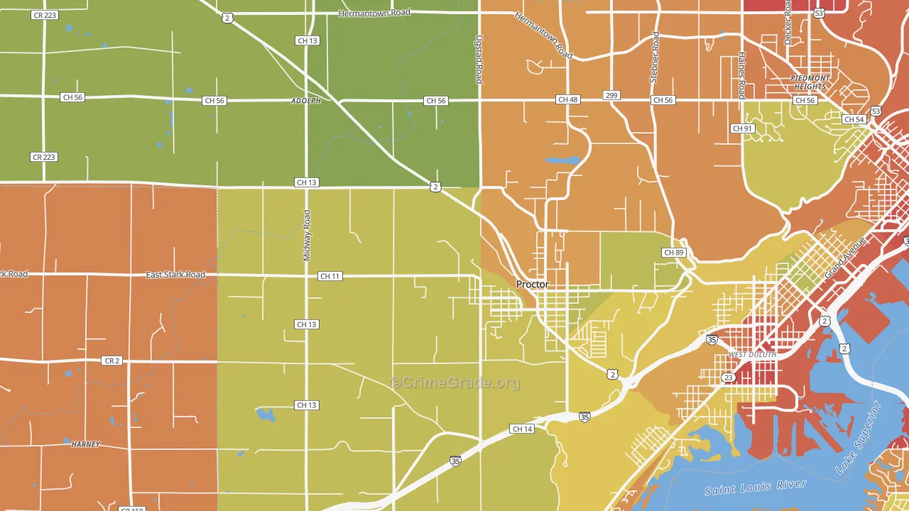 55810, MN Map of Theft Rates