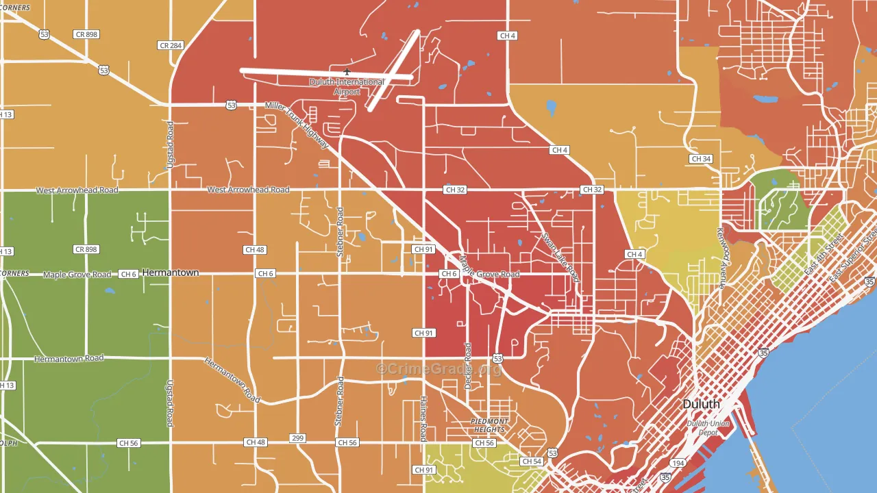 55811, MN Map of Theft Rates