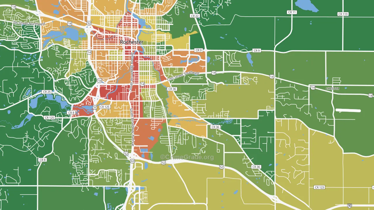 55904, MN Map of Theft Rates