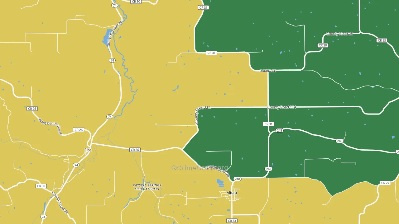 55910, MN Map of Theft Rates