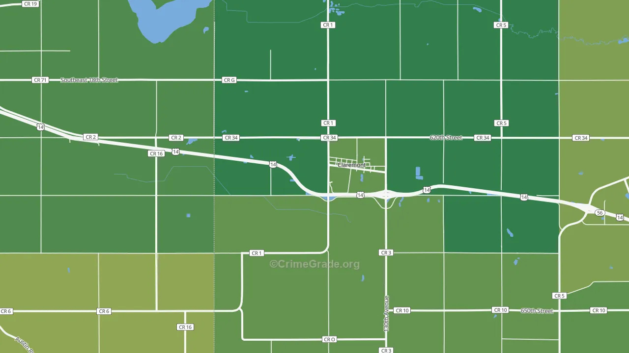 55924, MN Map of Theft Rates