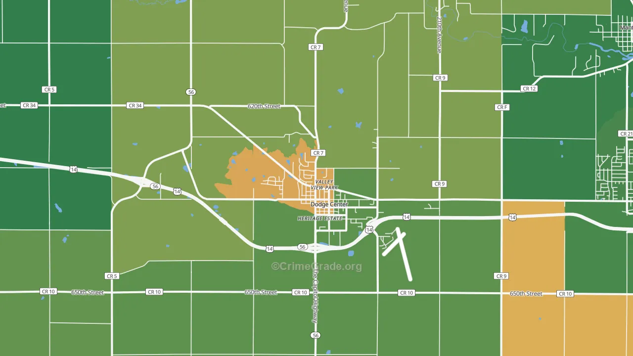 55927, MN Map of Theft Rates