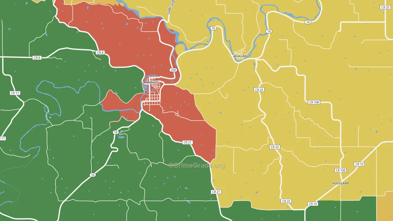 55949, MN Map of Theft Rates