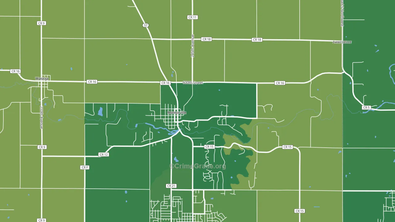55955, MN Map of Theft Rates