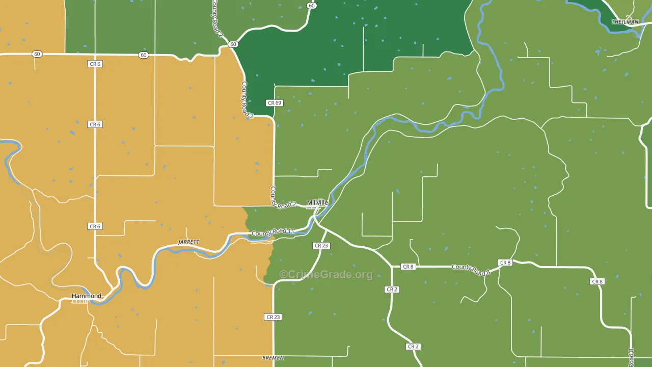 55957, MN Map of Theft Rates