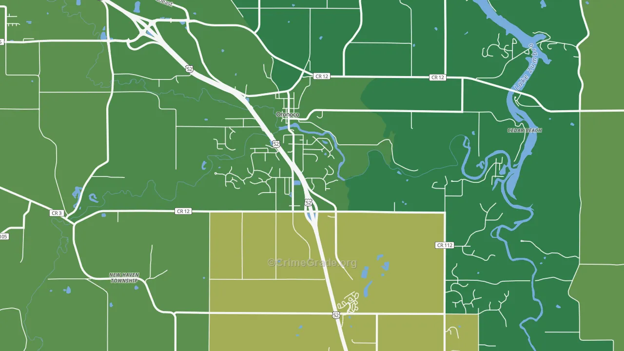 55960, MN Map of Theft Rates