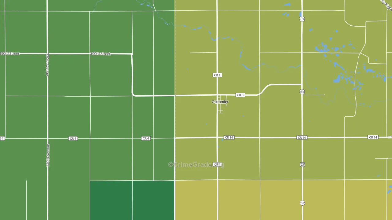 55961, MN Map of Theft Rates
