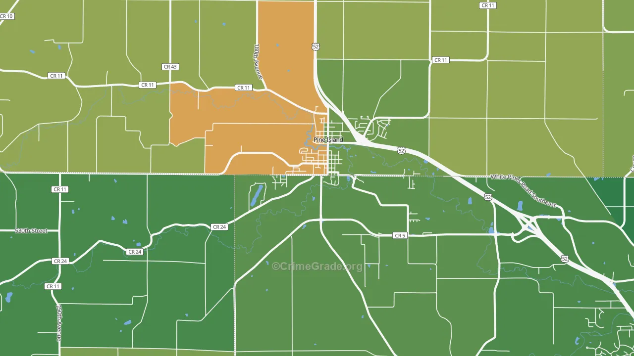 55963, MN Map of Theft Rates