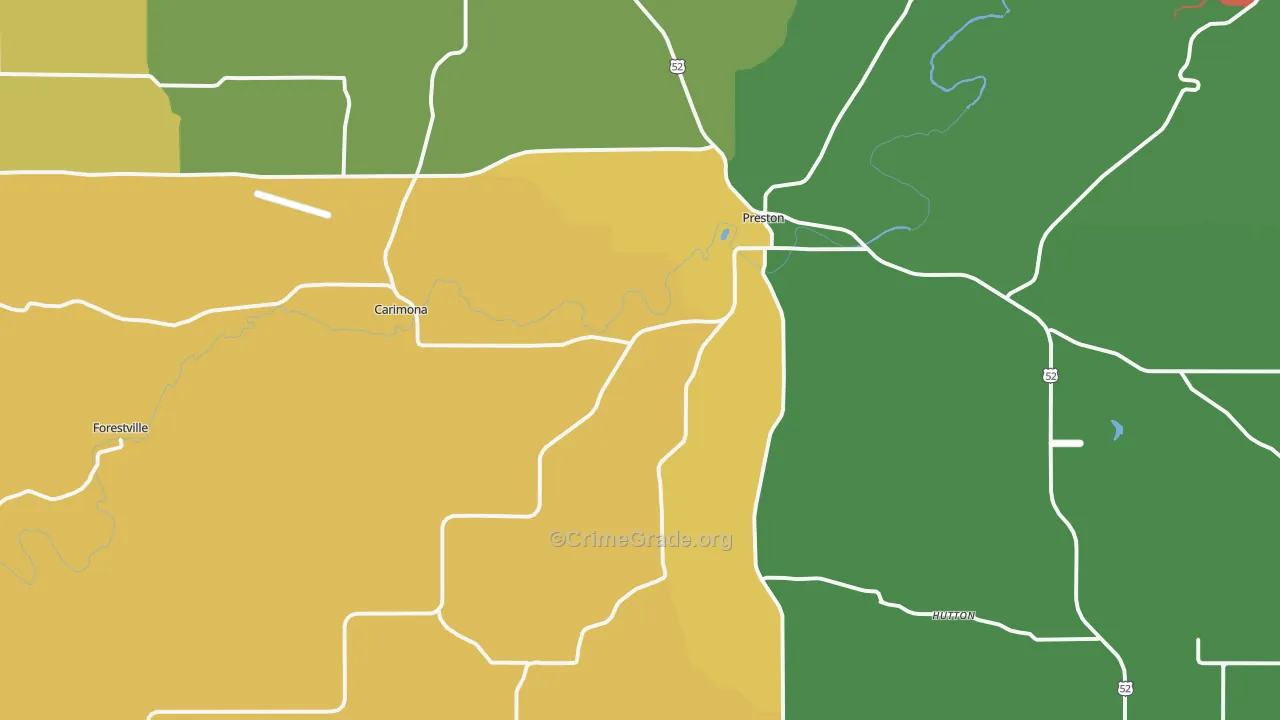 55965, MN Map of Theft Rates