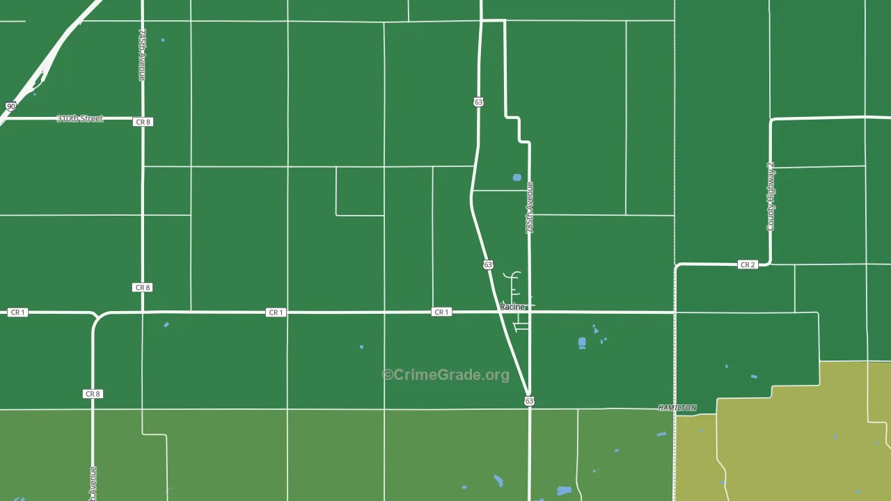 55967, MN Map of Theft Rates
