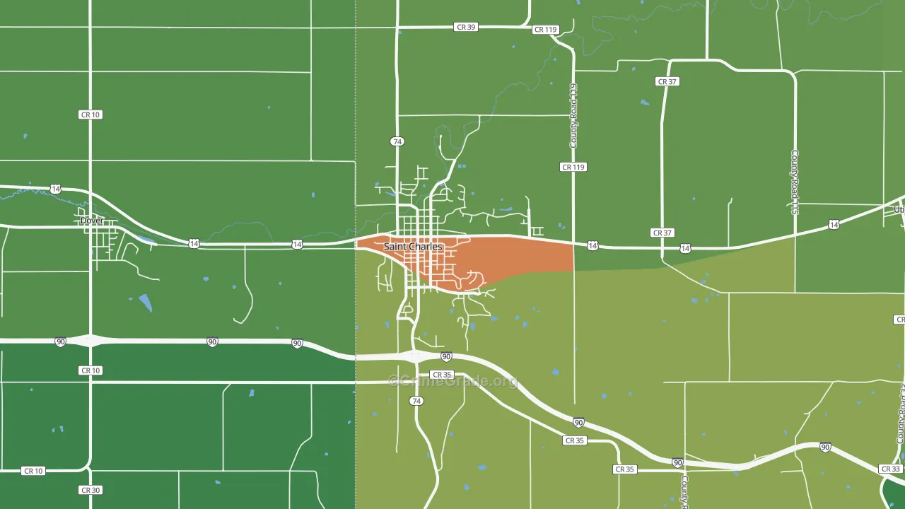 55972, MN Map of Theft Rates