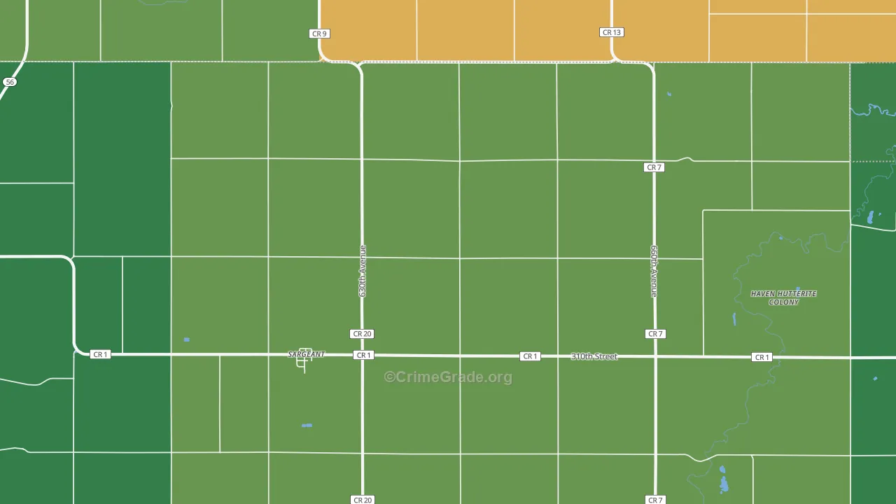 55973, MN Map of Theft Rates