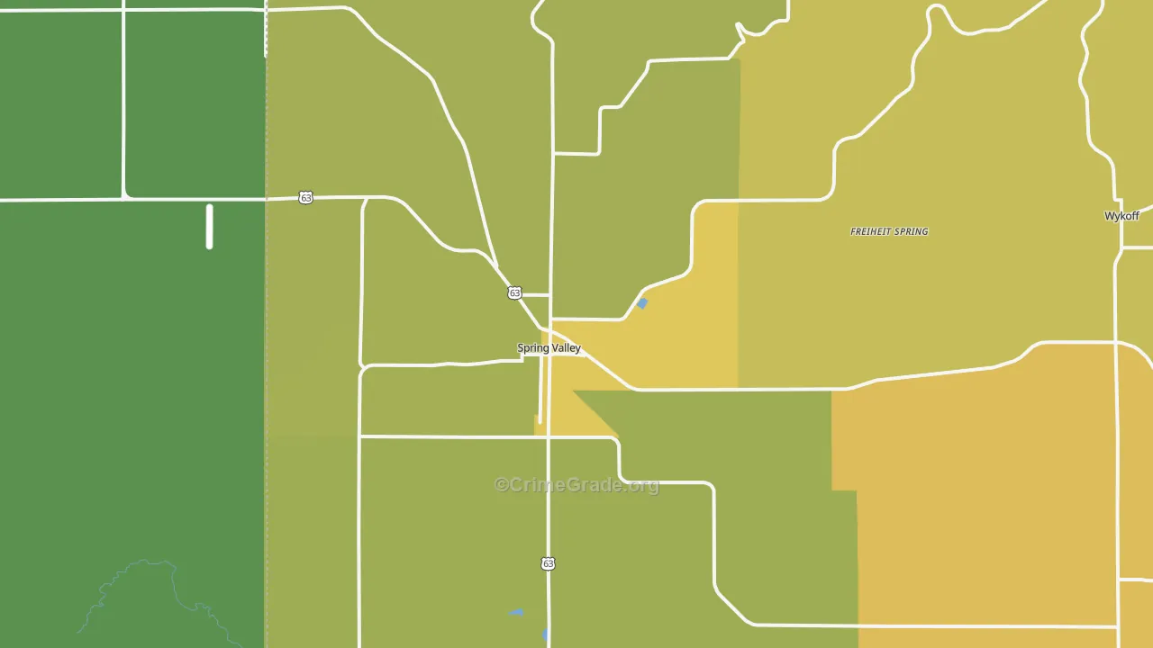 55975, MN Map of Theft Rates