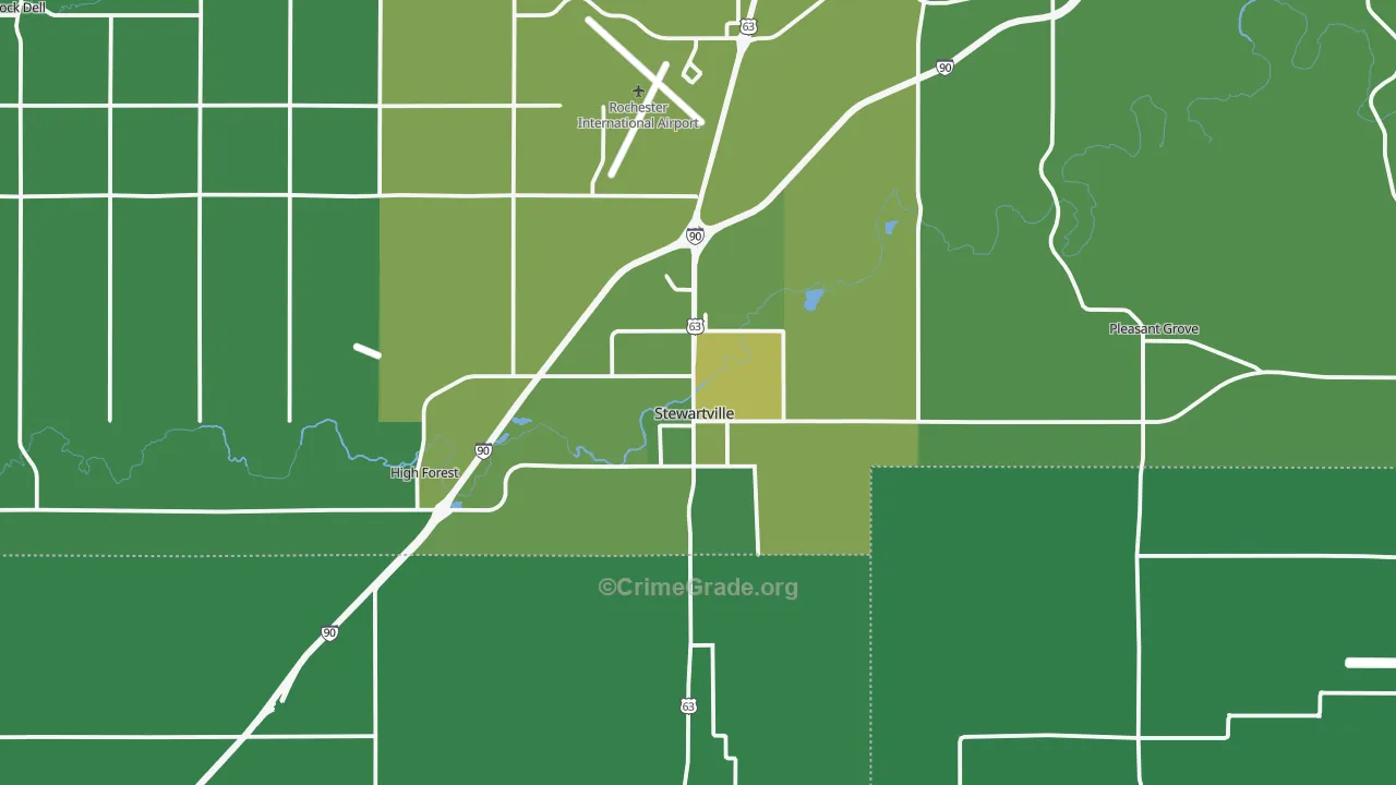 55976, MN Map of Theft Rates