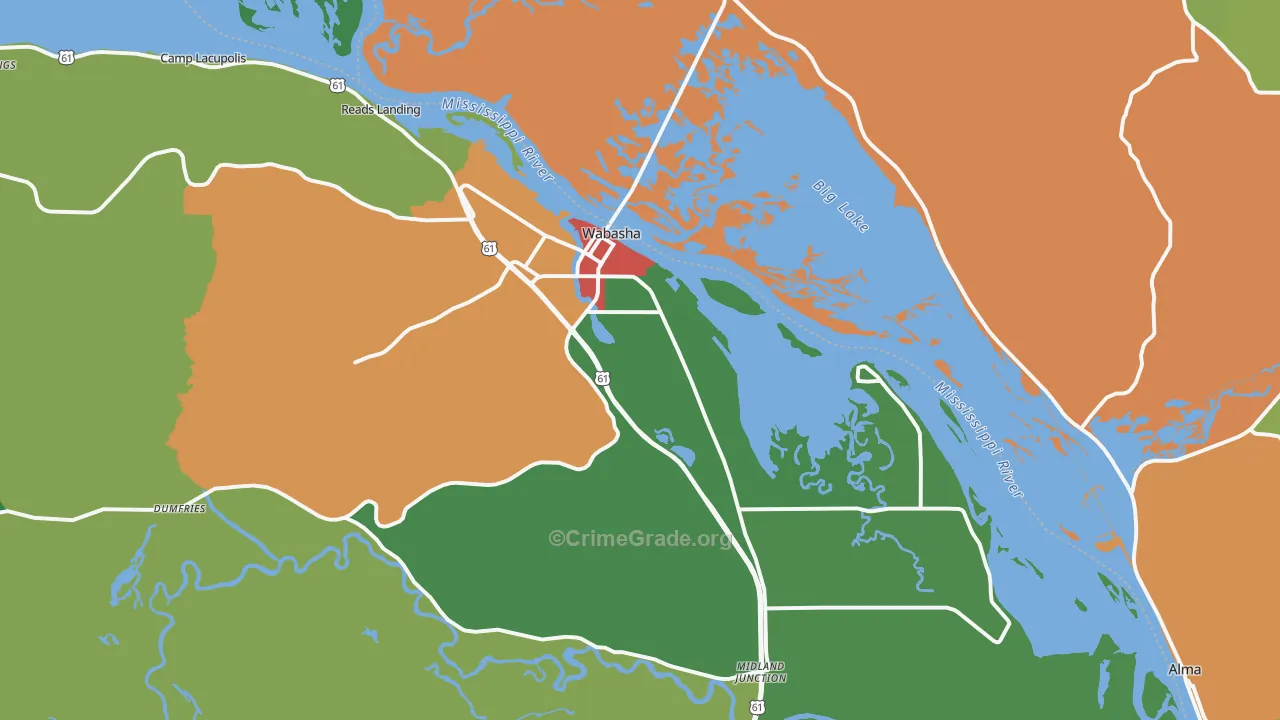55981, MN Map of Theft Rates
