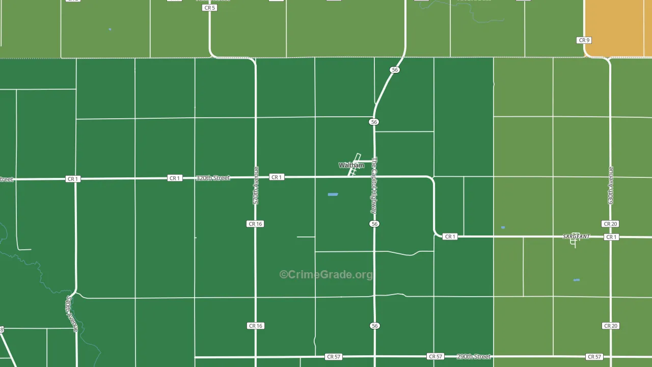 55982, MN Map of Theft Rates