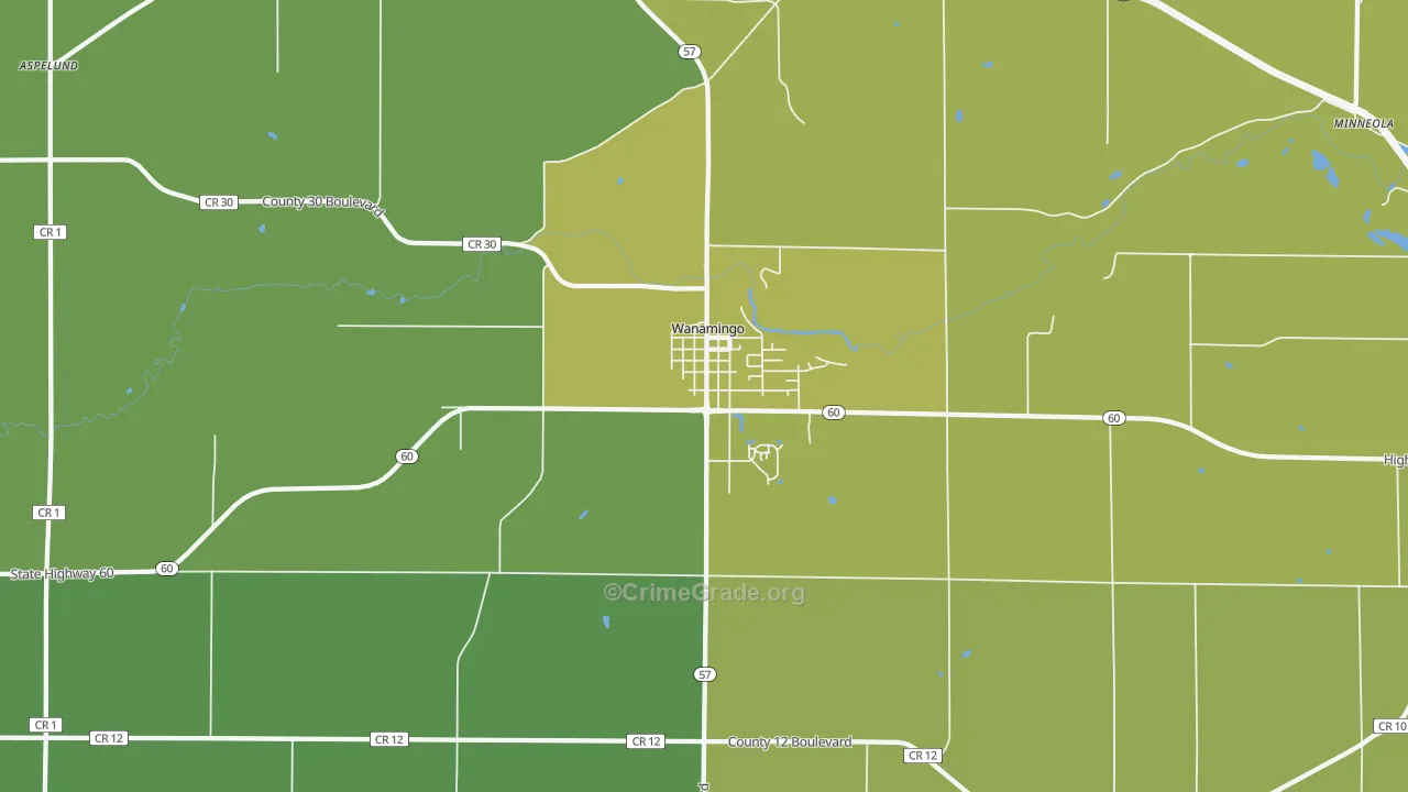 55983, MN Map of Theft Rates