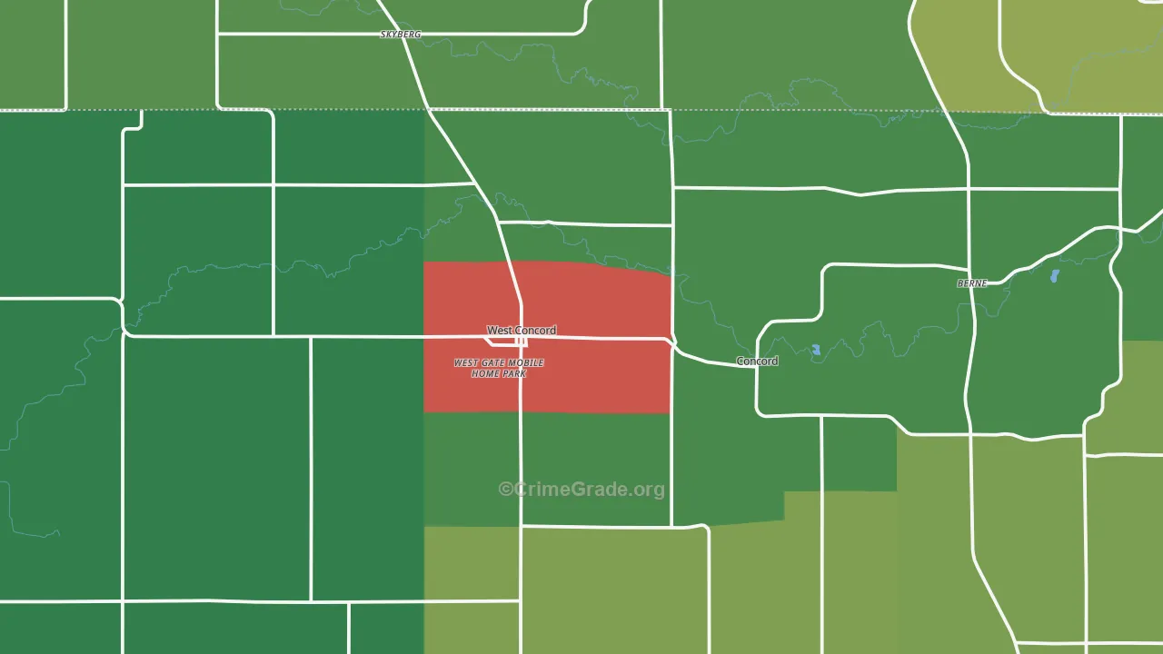 55985, MN Map of Theft Rates