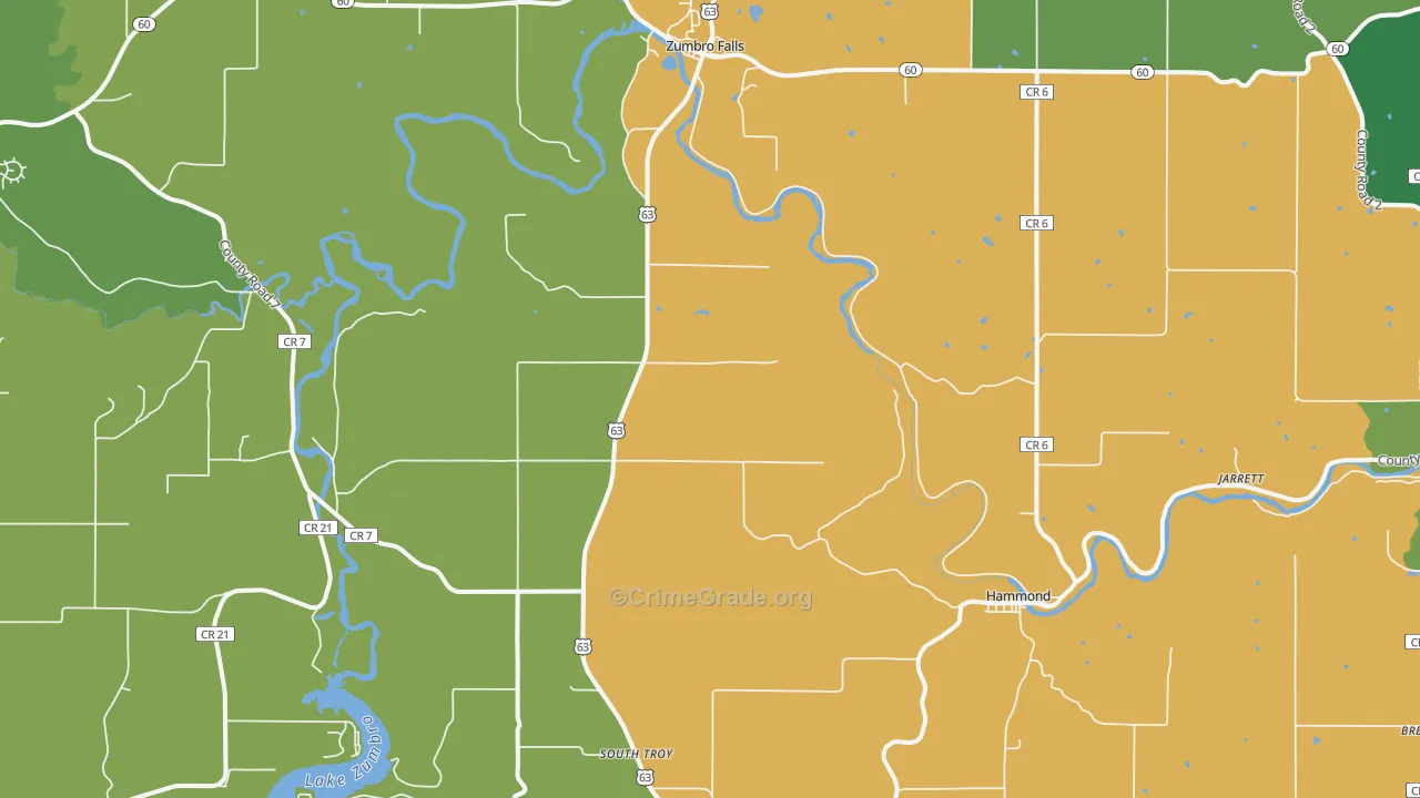 55991, MN Map of Theft Rates