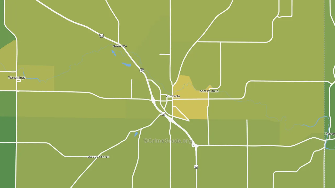 55992, MN Map of Theft Rates