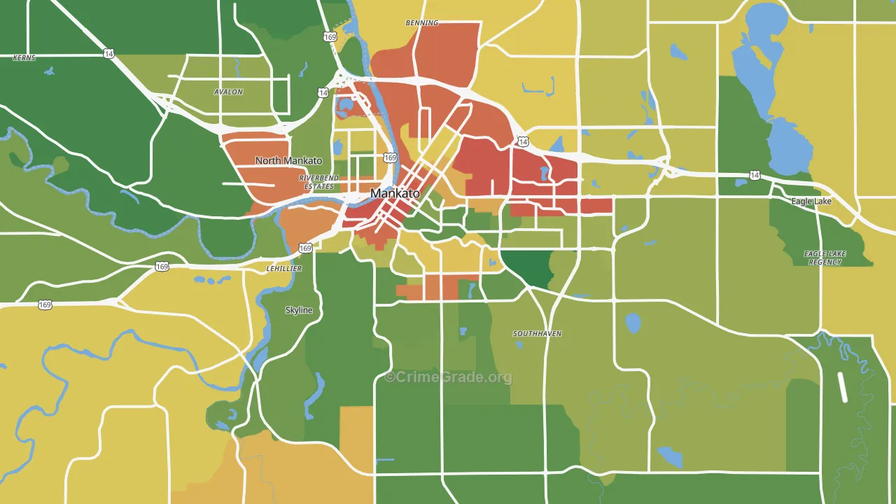 56001, MN Map of Theft Rates