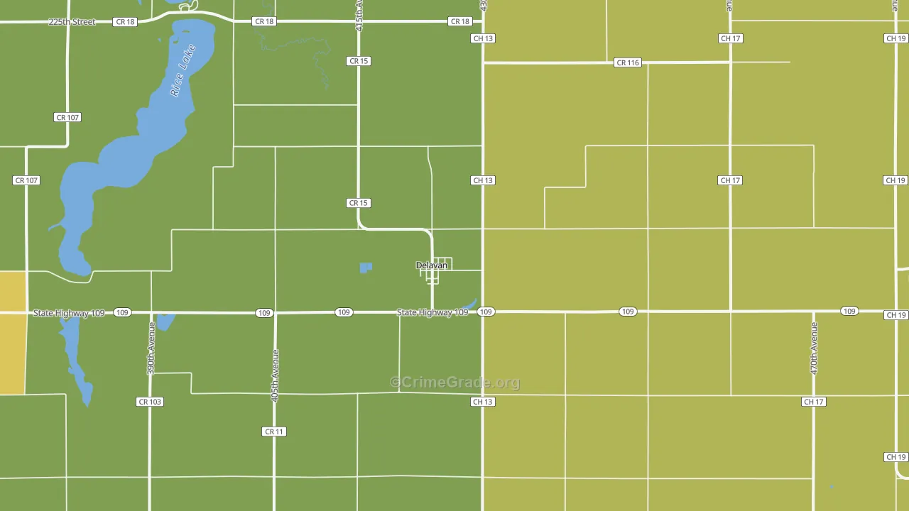 56023, MN Map of Theft Rates