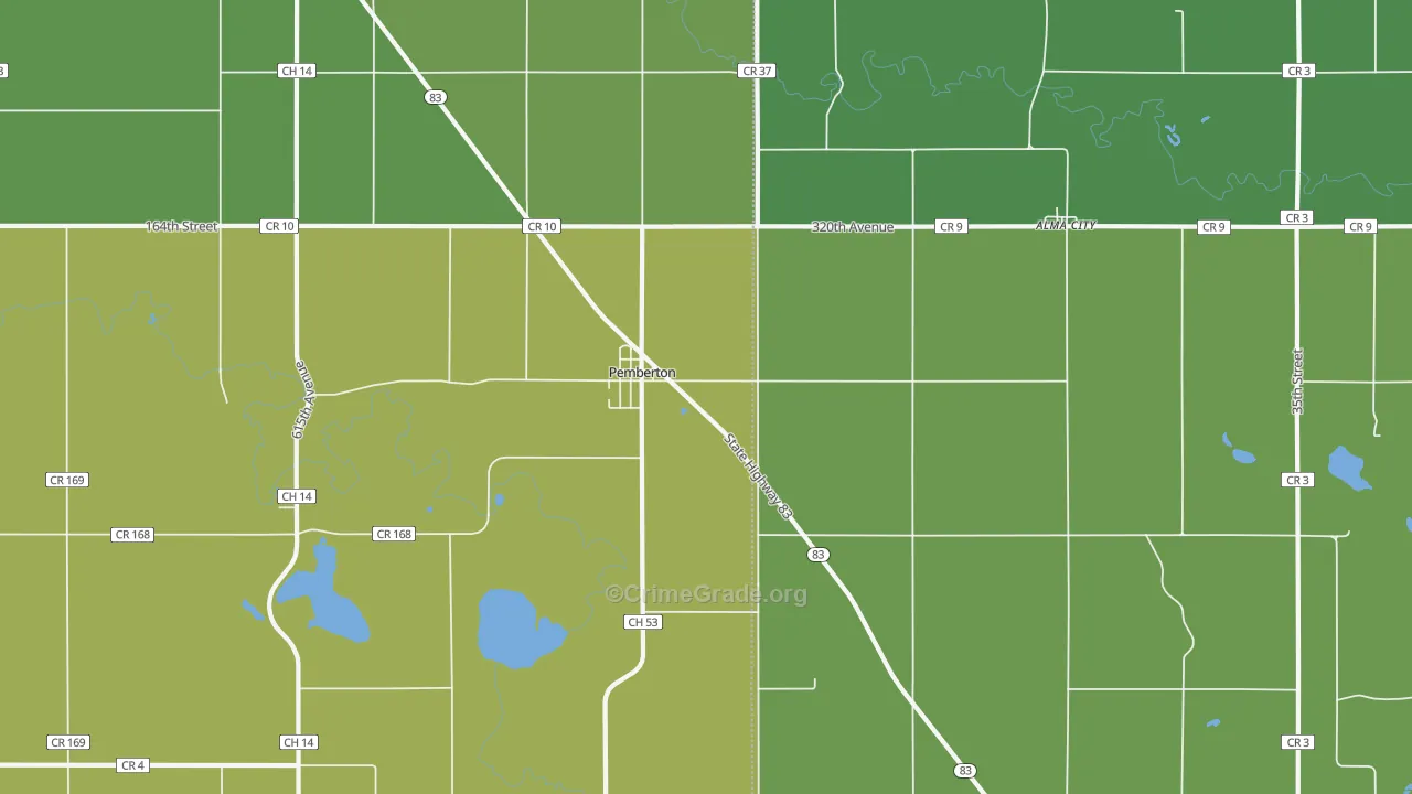 56078, MN Map of Theft Rates