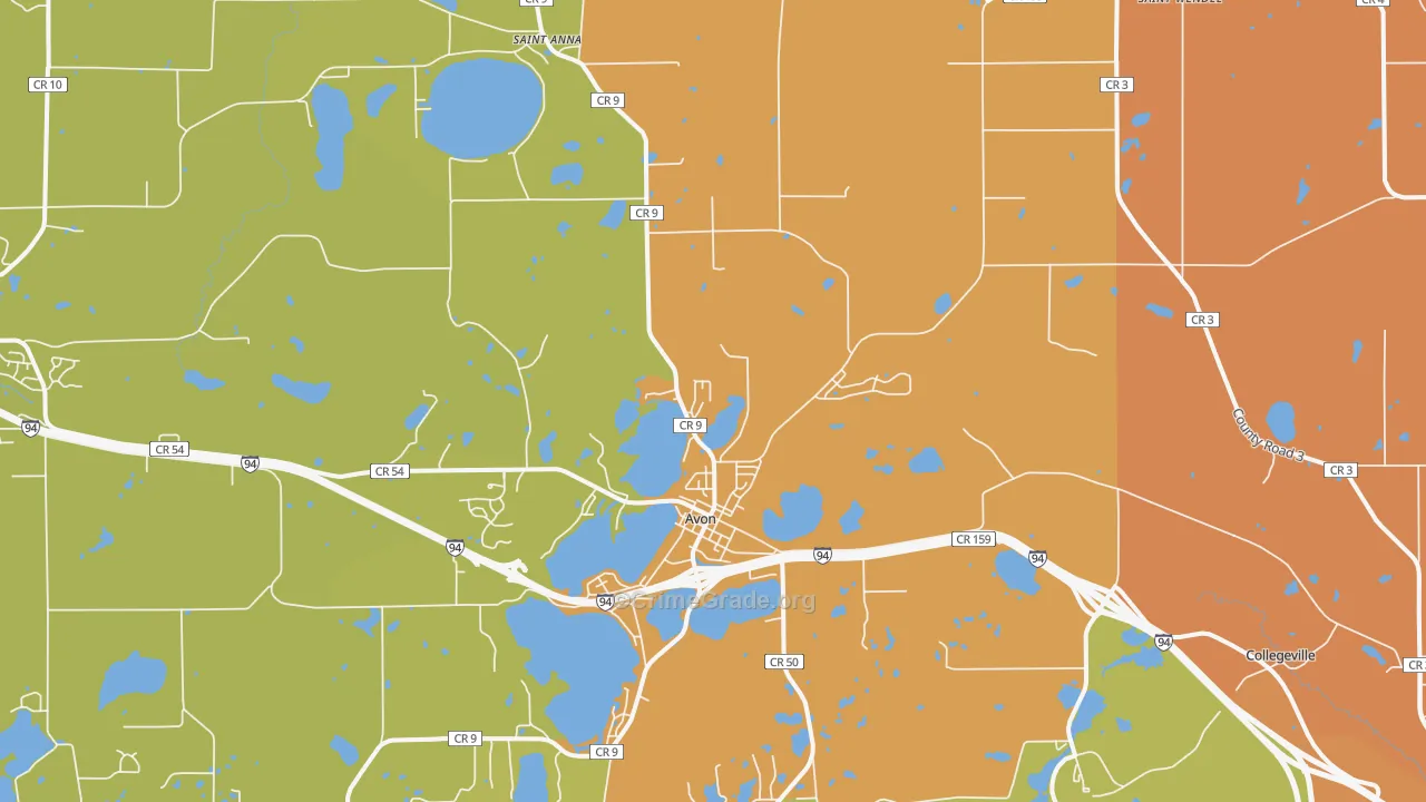 56310, MN Map of Theft Rates