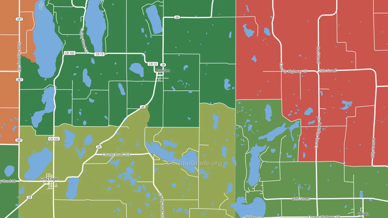 56318, MN Map of Theft Rates