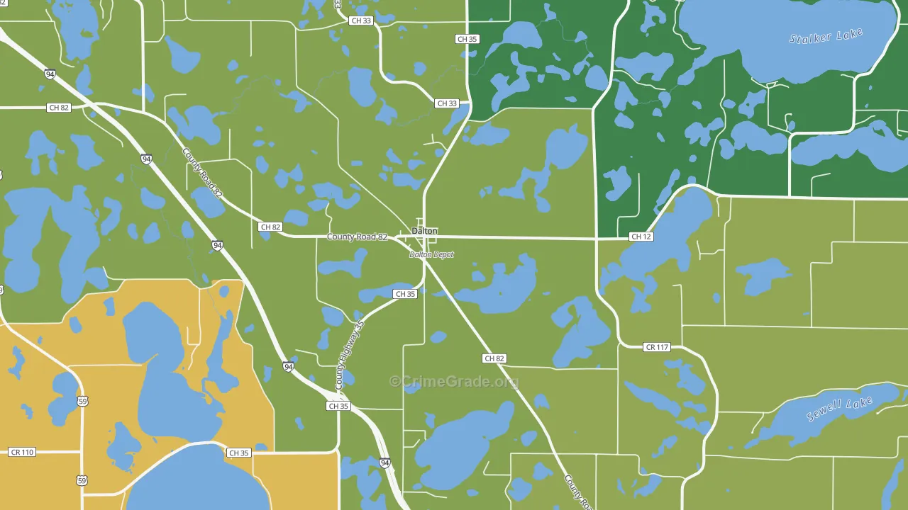 56324, MN Map of Theft Rates
