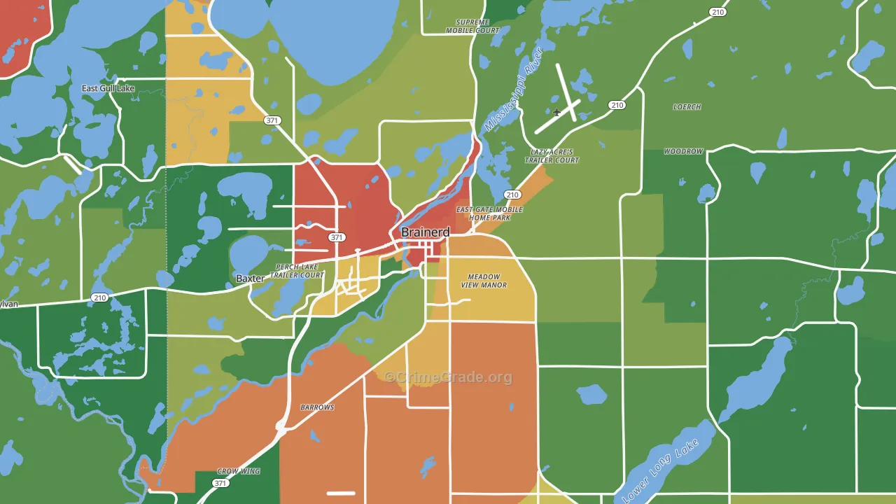 56401, MN Map of Theft Rates