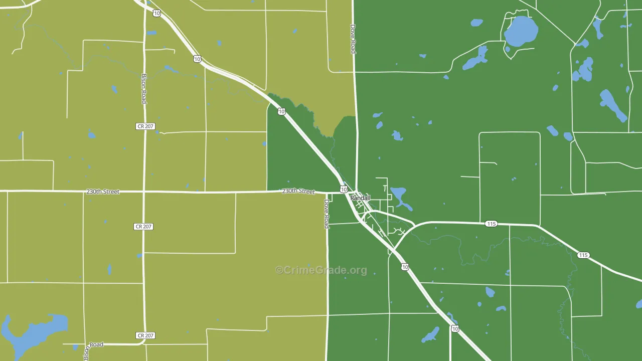 56475, MN Map of Theft Rates