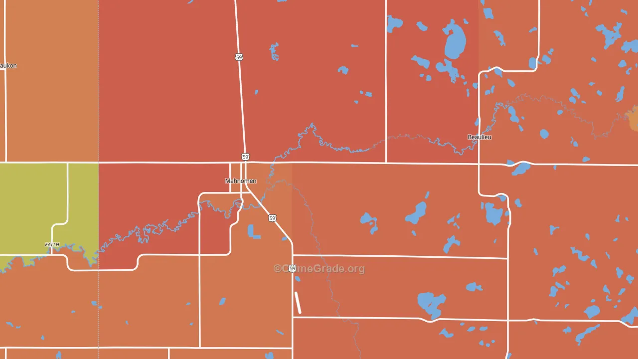 56557, MN Map of Theft Rates