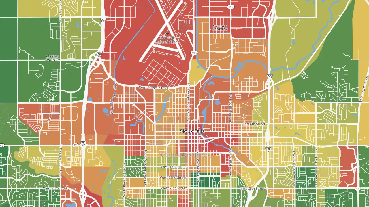 57104, SD Map of Theft Rates