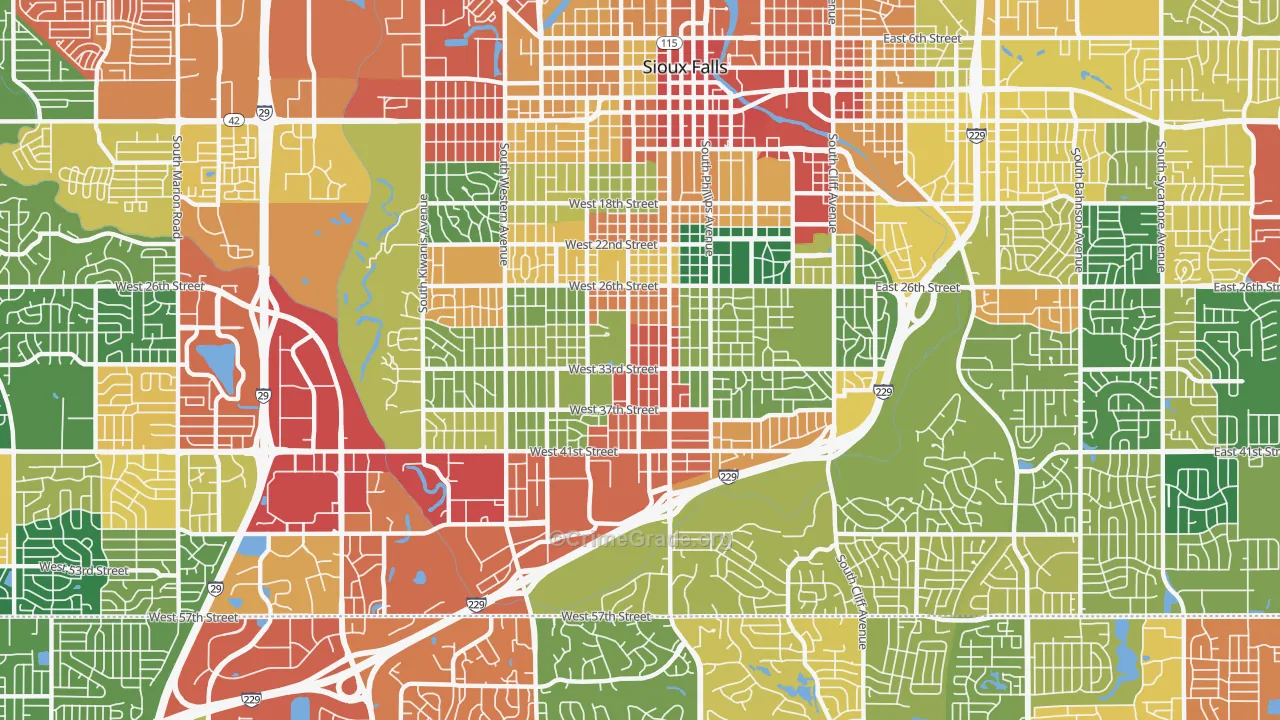 57105, SD Map of Theft Rates