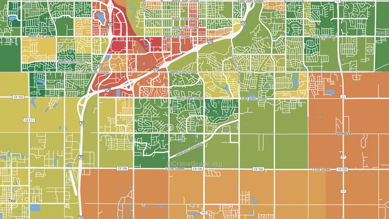 57108, SD Map of Theft Rates