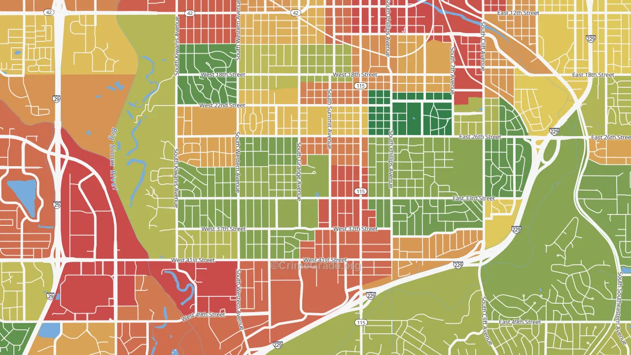 57197, SD Map of Theft Rates