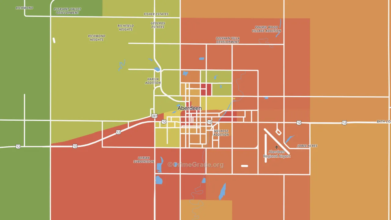 57401, SD Map of Theft Rates