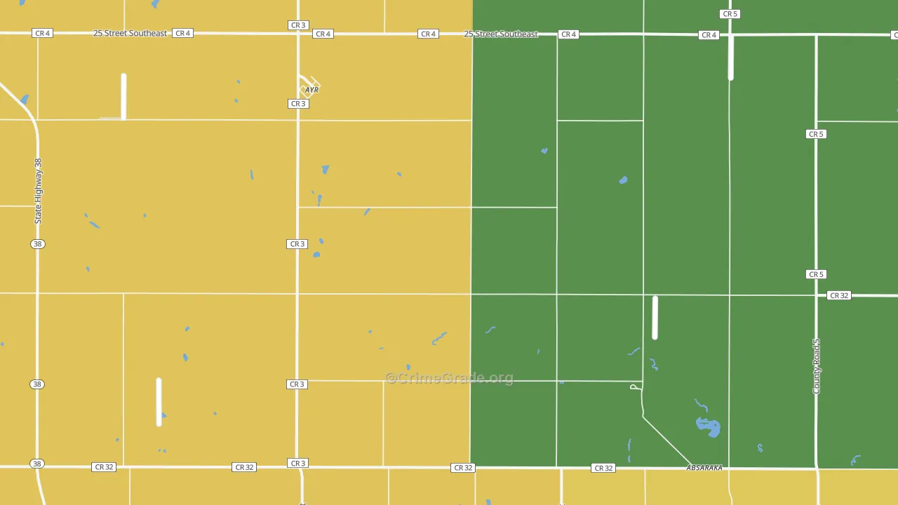 58007, ND Map of Theft Rates