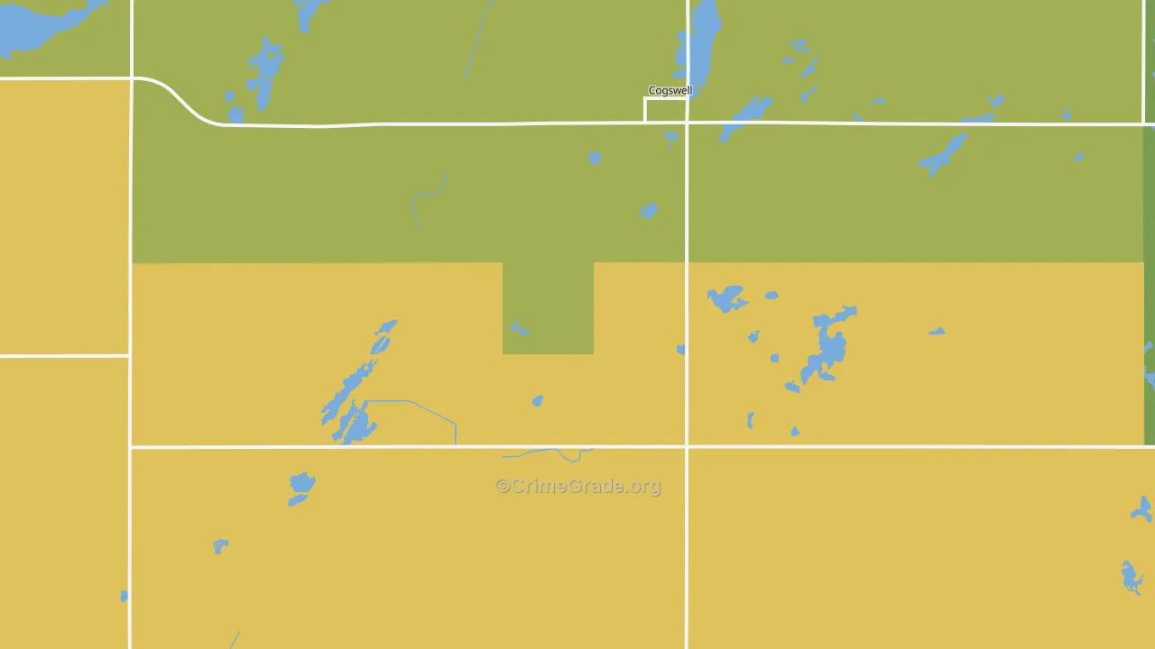 58017, ND Map of Theft Rates