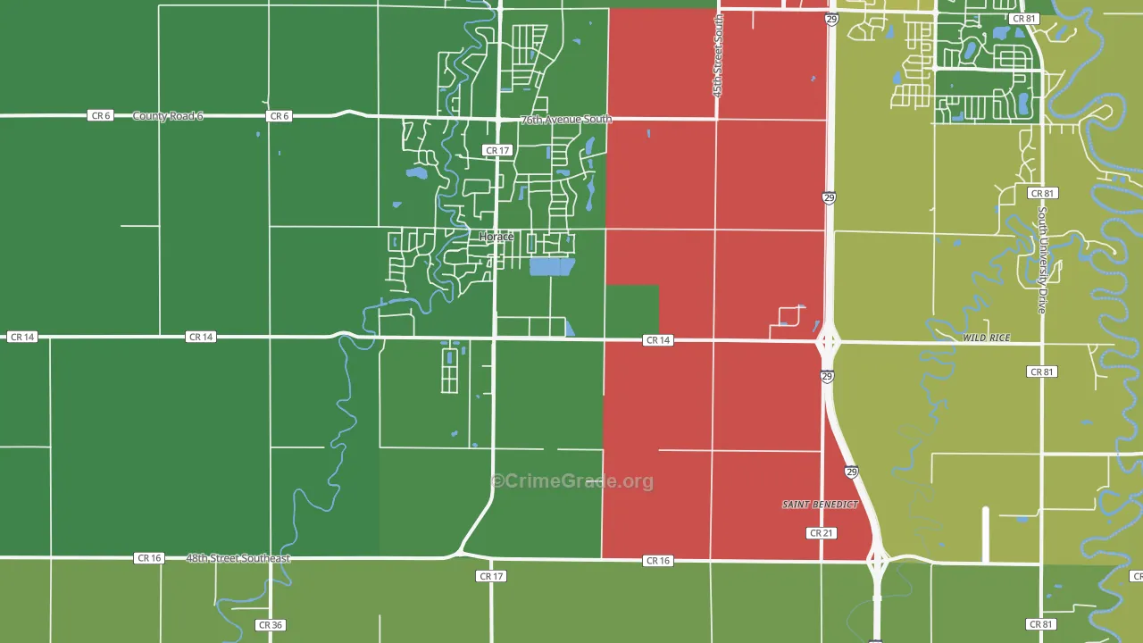 58047, ND Map of Theft Rates
