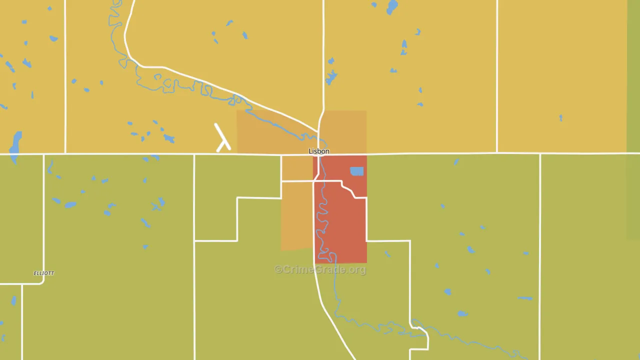 58054, ND Map of Theft Rates