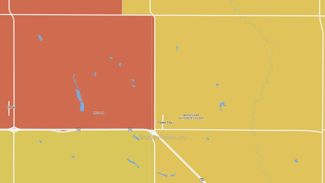 58071, ND Map of Theft Rates