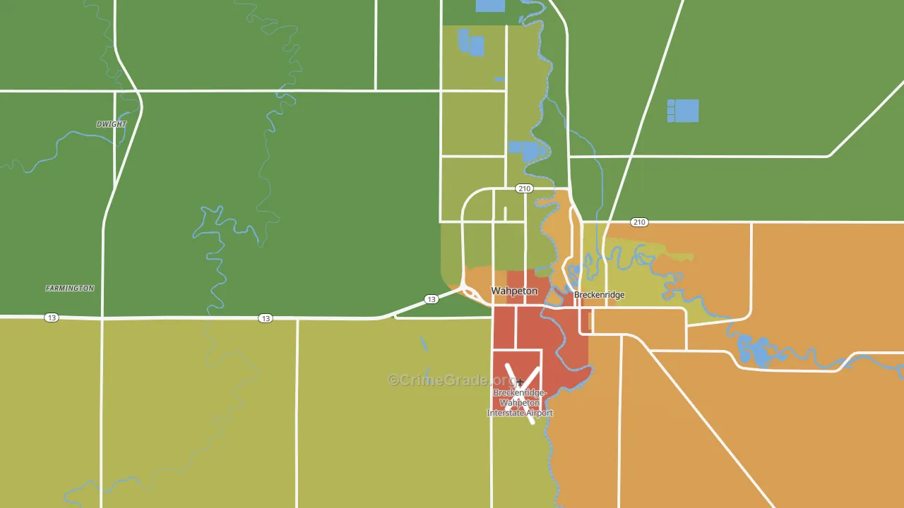 58075, ND Map of Theft Rates