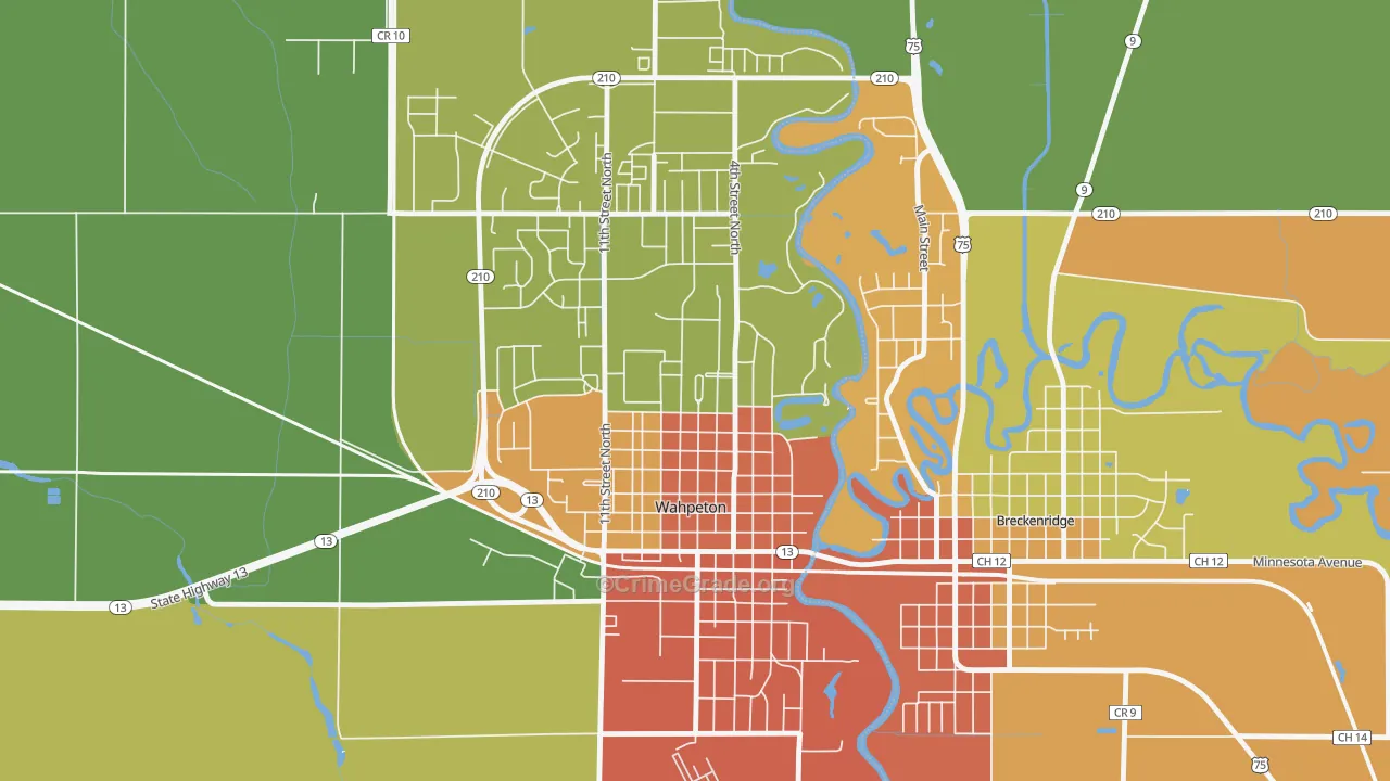 58076, ND Map of Theft Rates
