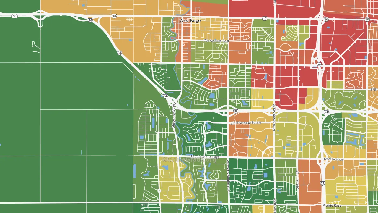 58078, ND Map of Theft Rates