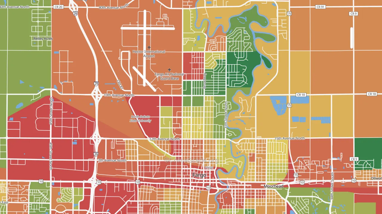 58102, ND Map of Theft Rates